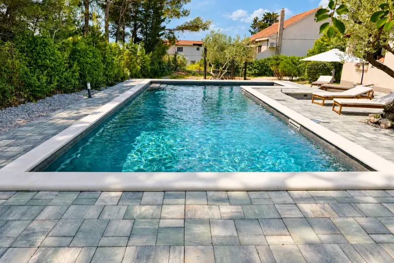 View along the private pool